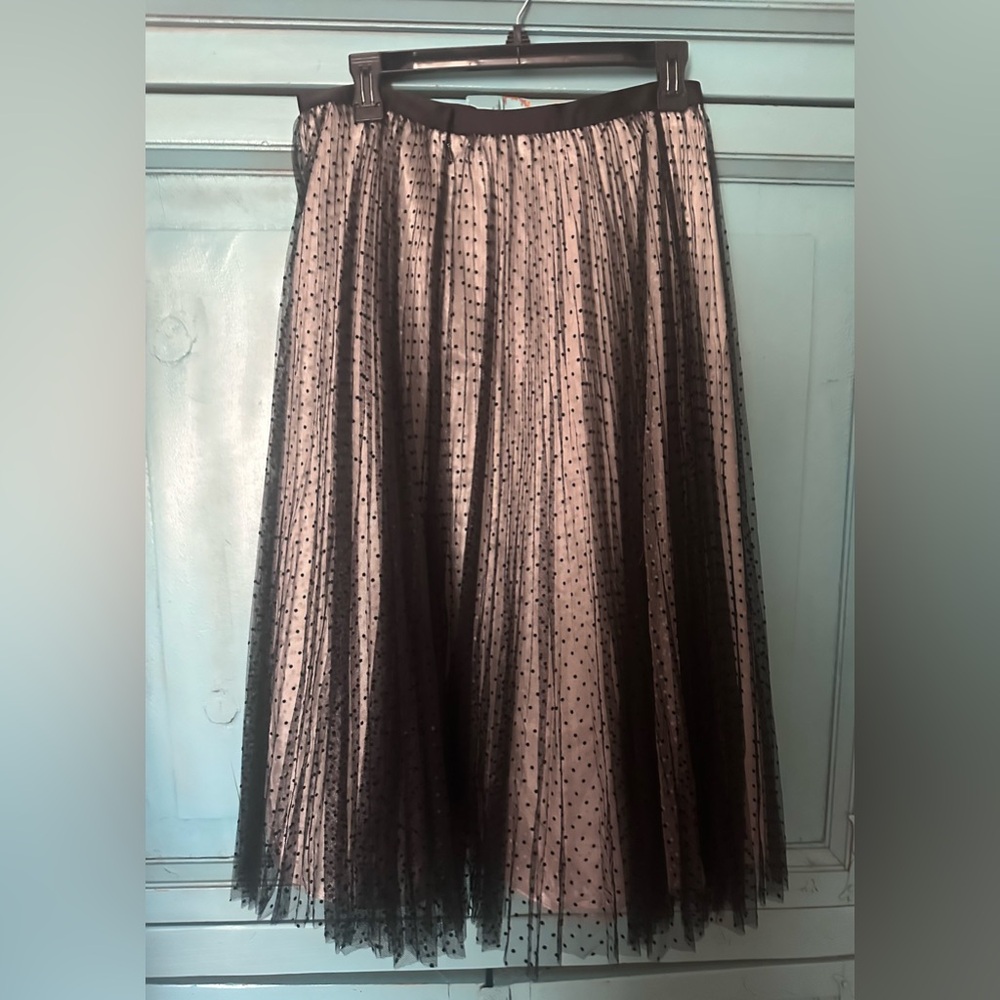 White House Black Market Black and White Tulle A-Line Skirt - Picture 6 of 10